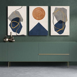 Wallity Conjunto de 3 Lienzos Decorativos Multicolor 45x70 cm
